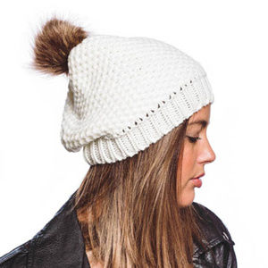 Knit Beanie With Pom-pom